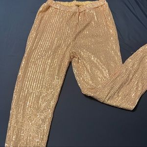 Gold Sequin Joggers